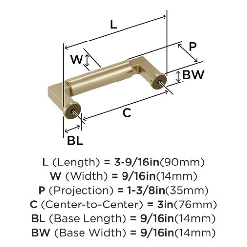 Balon Zinc Golden Champagne Cabinet Pull 11