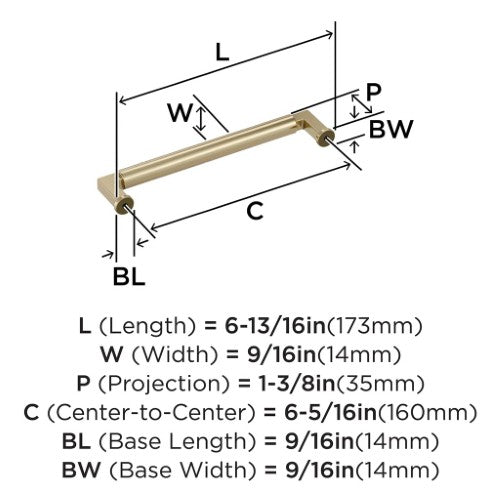 Balon Zinc Golden Champagne Cabinet Pull 14