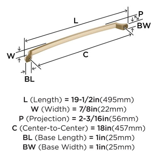 Bellamy Zinc Golden Champagne Appliance Pull 4