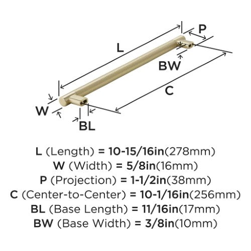 Bronx Zinc & Stainless Steel Golden Champagne Cabinet Pull 7