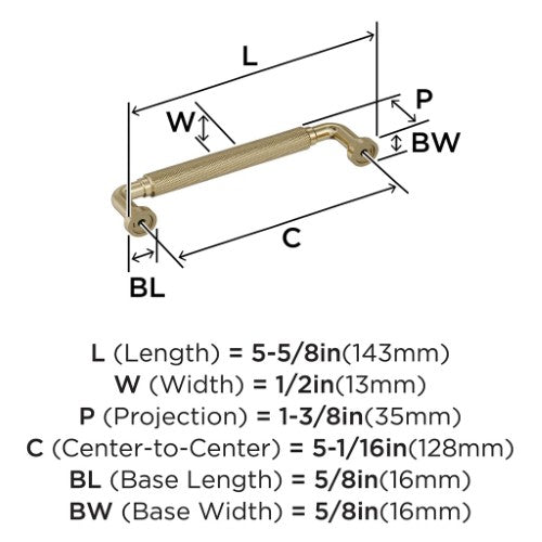 Collet Zinc Golden Champagne Cabinet Pull 11
