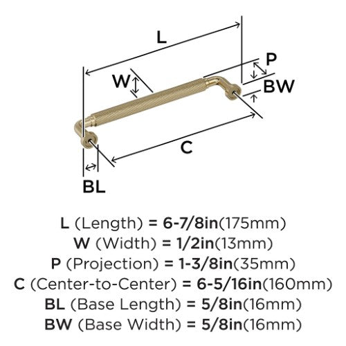 Collet Zinc Golden Champagne Cabinet Pull 12