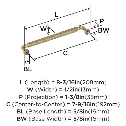 Collet Zinc Golden Champagne Cabinet Pull 13
