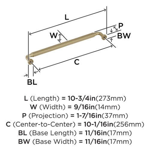 Collet Zinc Golden Champagne Cabinet Pull 14