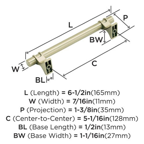 Davenport Zinc Golden Champagne Cabinet Pull 11