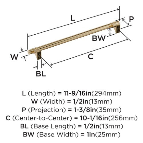 Davenport Zinc Golden Champagne Cabinet Pull 14