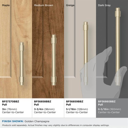 Destine Zinc Golden Champagne Cabinet Pull 29