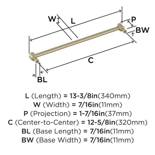 Dupont Circle Zinc Golden Champagne Cabinet Pull 10