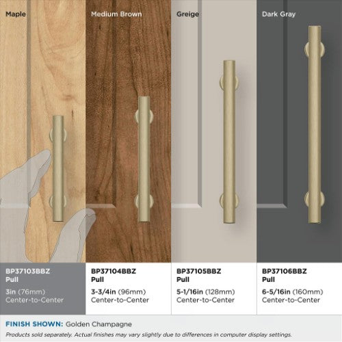 Everett Zinc Golden Champagne Cabinet Pull 30