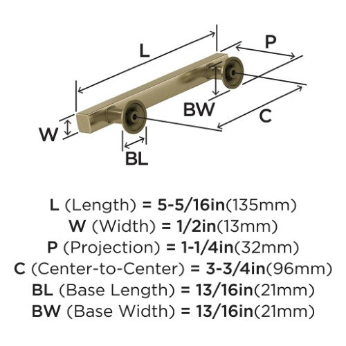 Everett Zinc Golden Champagne Cabinet Pull 9