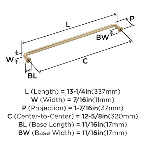 Factor Zinc Golden Champagne Cabinet Pull 15