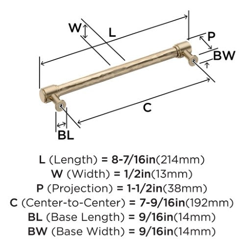 Fairfax Zinc Golden Champagne Cabinet Pull 11