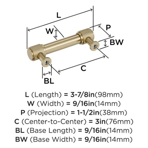 Faraday Zinc Golden Champagne Cabinet Pull 11