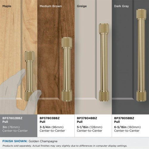 Farewind Zinc Golden Champagne Cabinet Pull 36