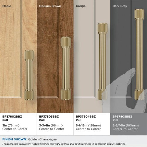 Farewind Zinc Golden Champagne Cabinet Pull 39
