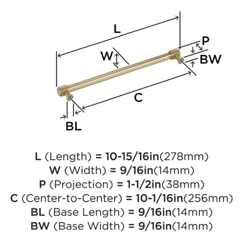 Farewind Zinc Golden Champagne Cabinet Pull 9