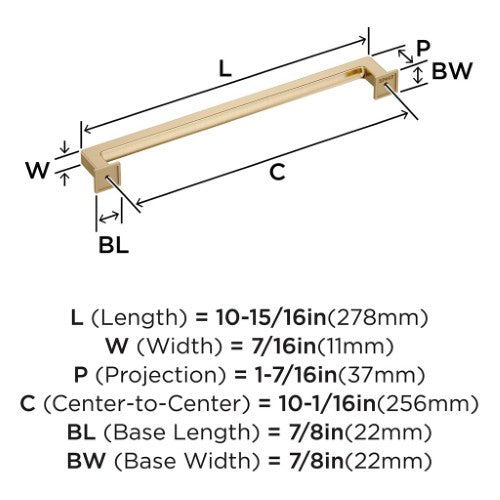 Lintel Zinc Golden Champagne Cabinet Pull 9