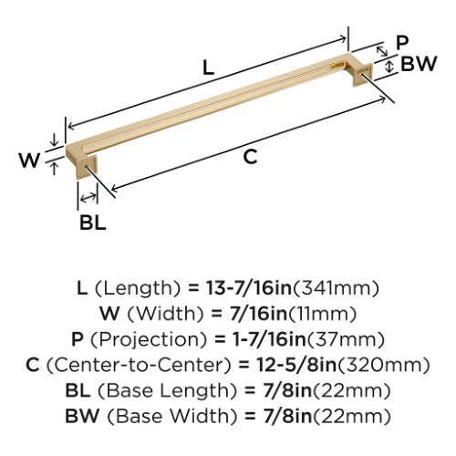 Lintel Zinc Golden Champagne Cabinet Pull 10