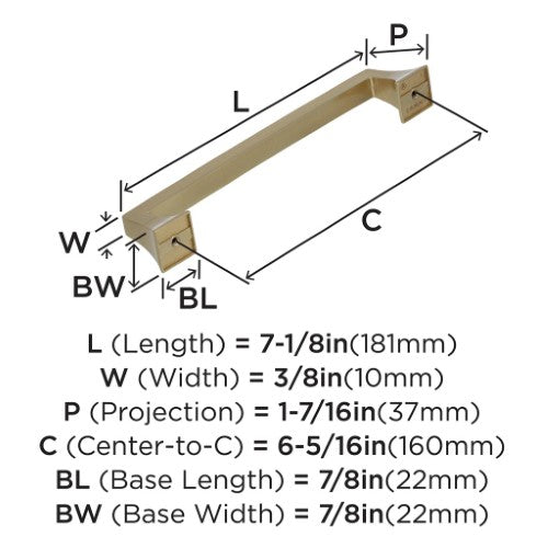 Mulholland Zinc Golden Champagne Cabinet Pull 11