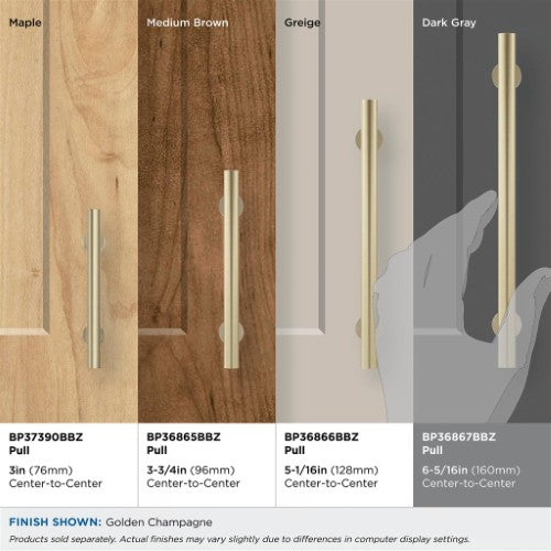 Radius Stainless Steel Golden Champagne Cabinet Pull 38