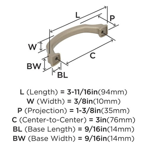 Revitalize Zinc Golden Champagne Cabinet Pull 12