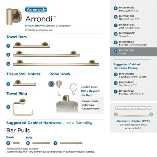 Arrondi Stainless Steel Golden Champagne Hook 7