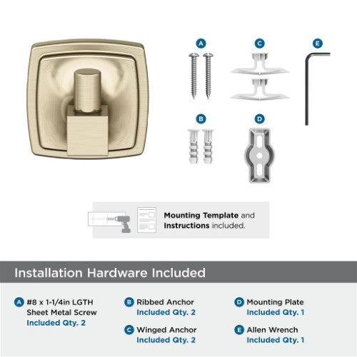 Stature Zinc Golden Champagne Hook 3