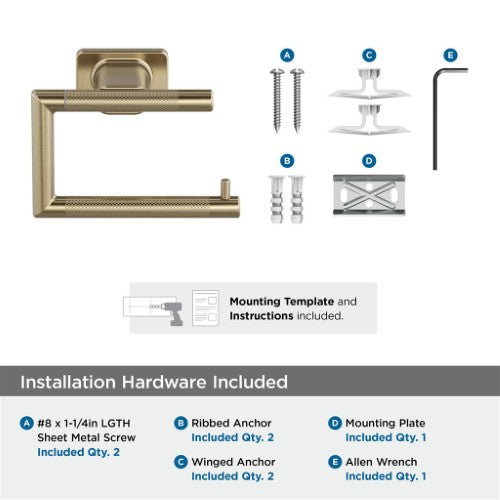 Bronx Zinc & Stainless Steel Golden Champagne Toilet Paper Holder 3