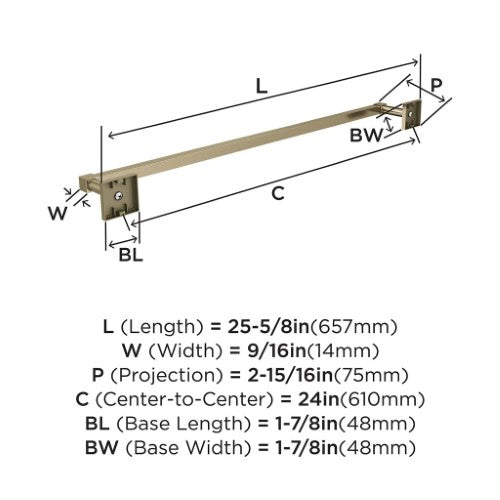 Appoint Zinc & Stainless Steel Golden Champagne Towel Bar 6