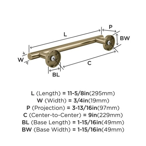 Arrondi Stainless Steel Golden Champagne Towel Bar 10