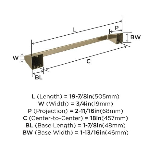 Blackrock Zinc & Stainless Steel Golden Champagne Towel Bar 5