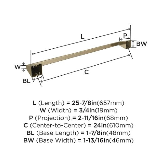 Blackrock Zinc & Stainless Steel Golden Champagne Towel Bar 6