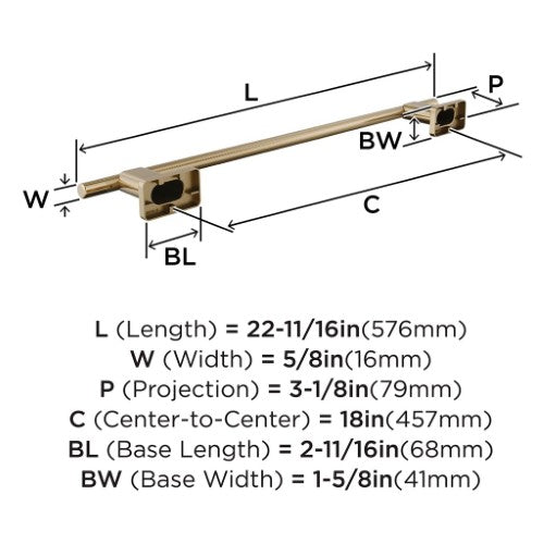 Bronx Zinc & Stainless Steel Golden Champagne Towel Bar 5