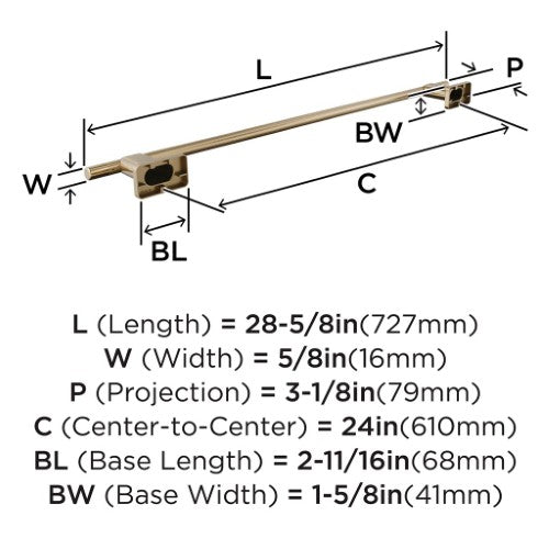 Bronx Zinc & Stainless Steel Golden Champagne Towel Bar 6