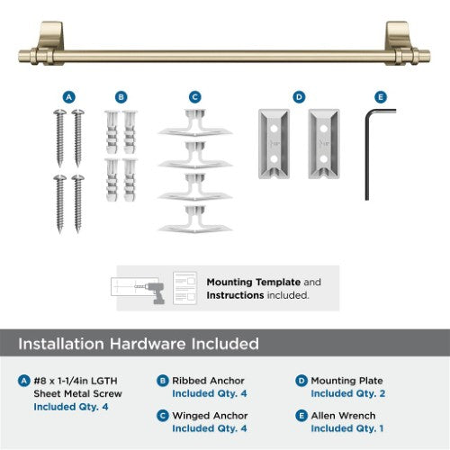 Davenport Zinc & Stainless Steel Golden Champagne Towel Bar 5