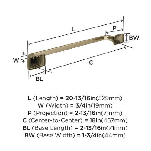 Highland Ridge Zinc & Stainless Steel Golden Champagne Towel Bar 5