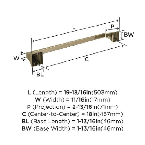 Mulholland Zinc & Stainless Steel Golden Champagne Towel Bar 5