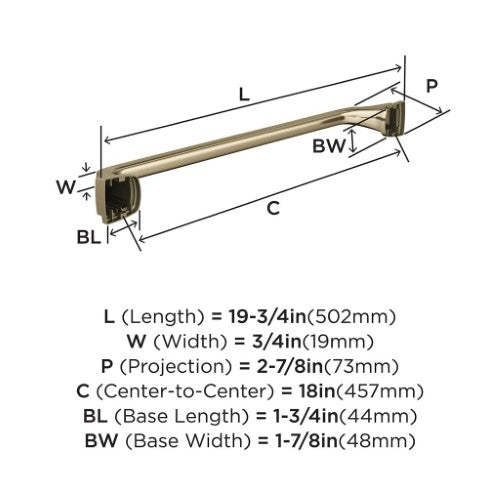 Revitalize Zinc & Stainless Steel Golden Champagne Towel Bar 3