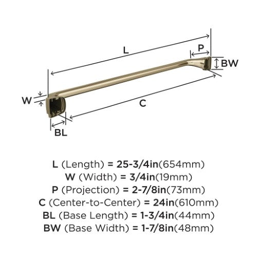 Revitalize Zinc & Stainless Steel Golden Champagne Towel Bar 4