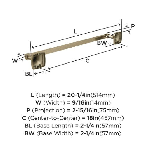 Stature Zinc & Stainless Steel Golden Champagne Towel Bar 5