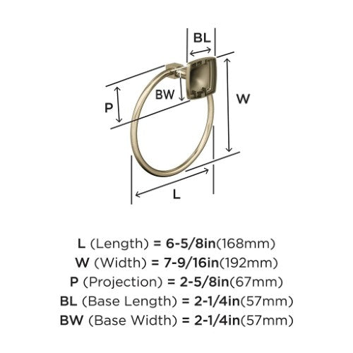 Stature Zinc & Aluminum Golden Champagne Towel Ring 2