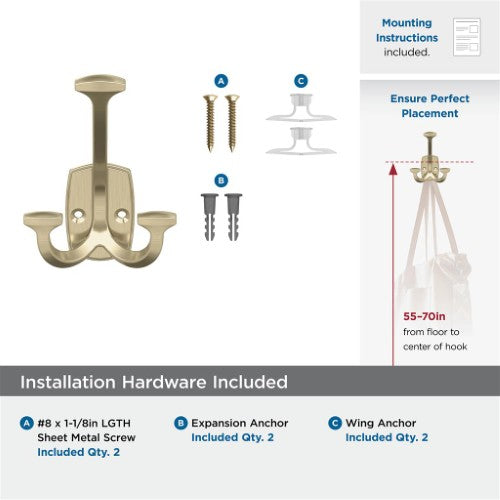 Vicinity Zinc Golden Champagne Hook 3