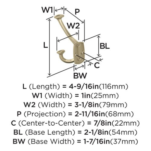 Vicinity Zinc Golden Champagne Hook 2