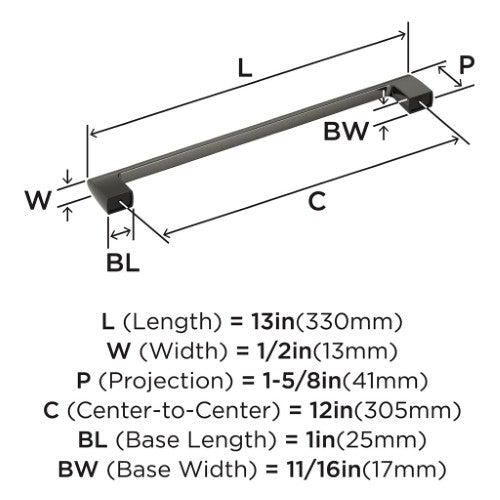 Riva Zinc Graphite Appliance Pull 3