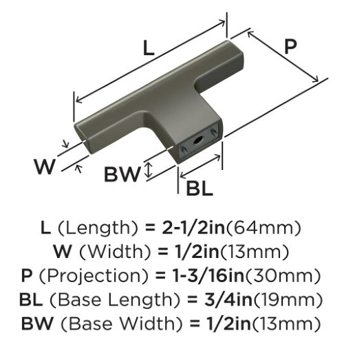 Riva Zinc Graphite Cabinet Knob 2