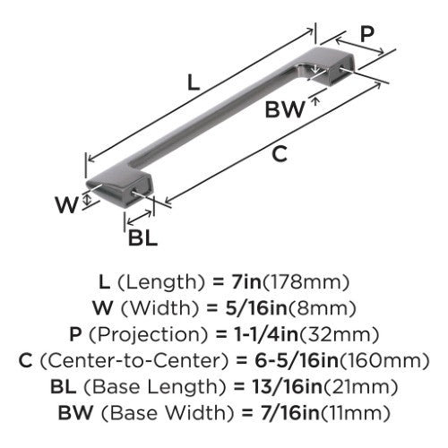 Riva Zinc Graphite Cabinet Pull 14