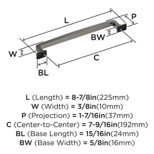 Westerly Zinc Graphite Cabinet Pull 13