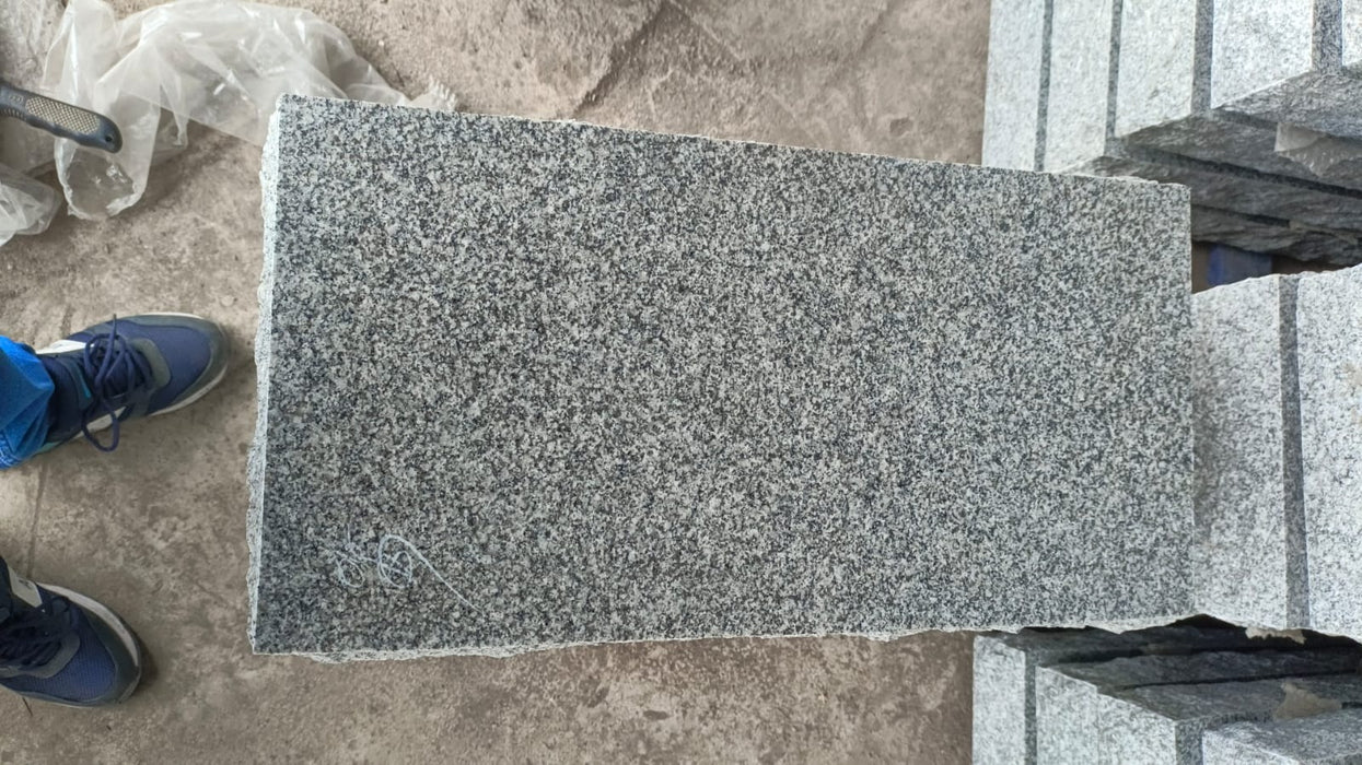 Gray Granite Flat Marker - Polished & Natural Cleft