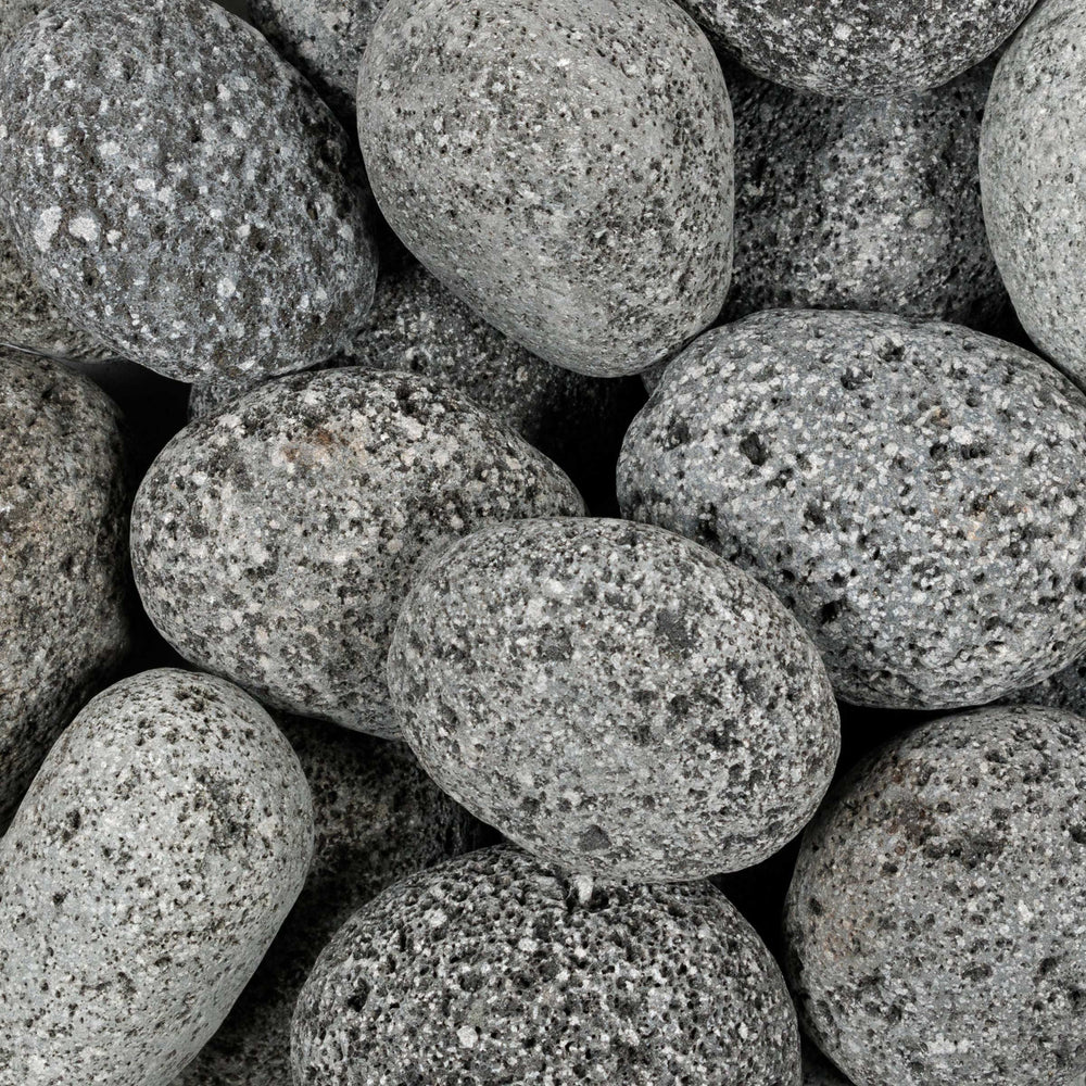 Gray Lava Large Tumbled Basalt Loose Pebble - Random Sizes x 2" - 3 1/8"