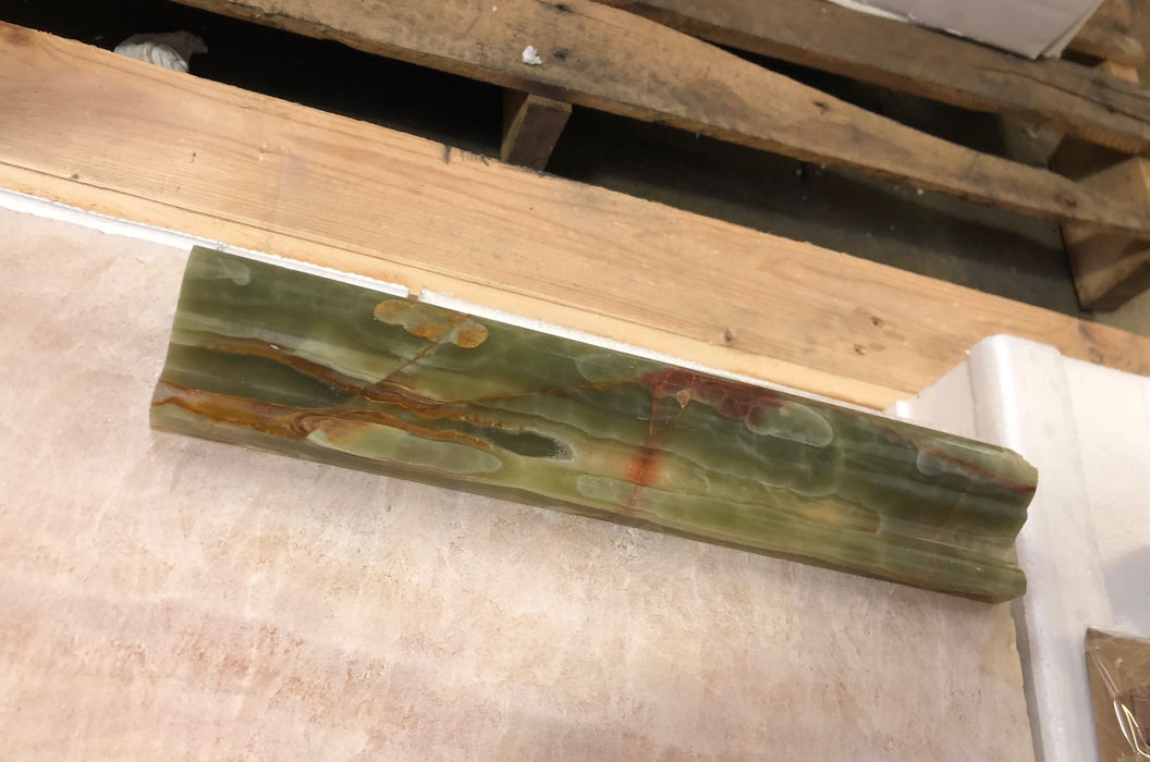 Polished Green Onyx Onyx Liner - 2" x 12" Crown Molding